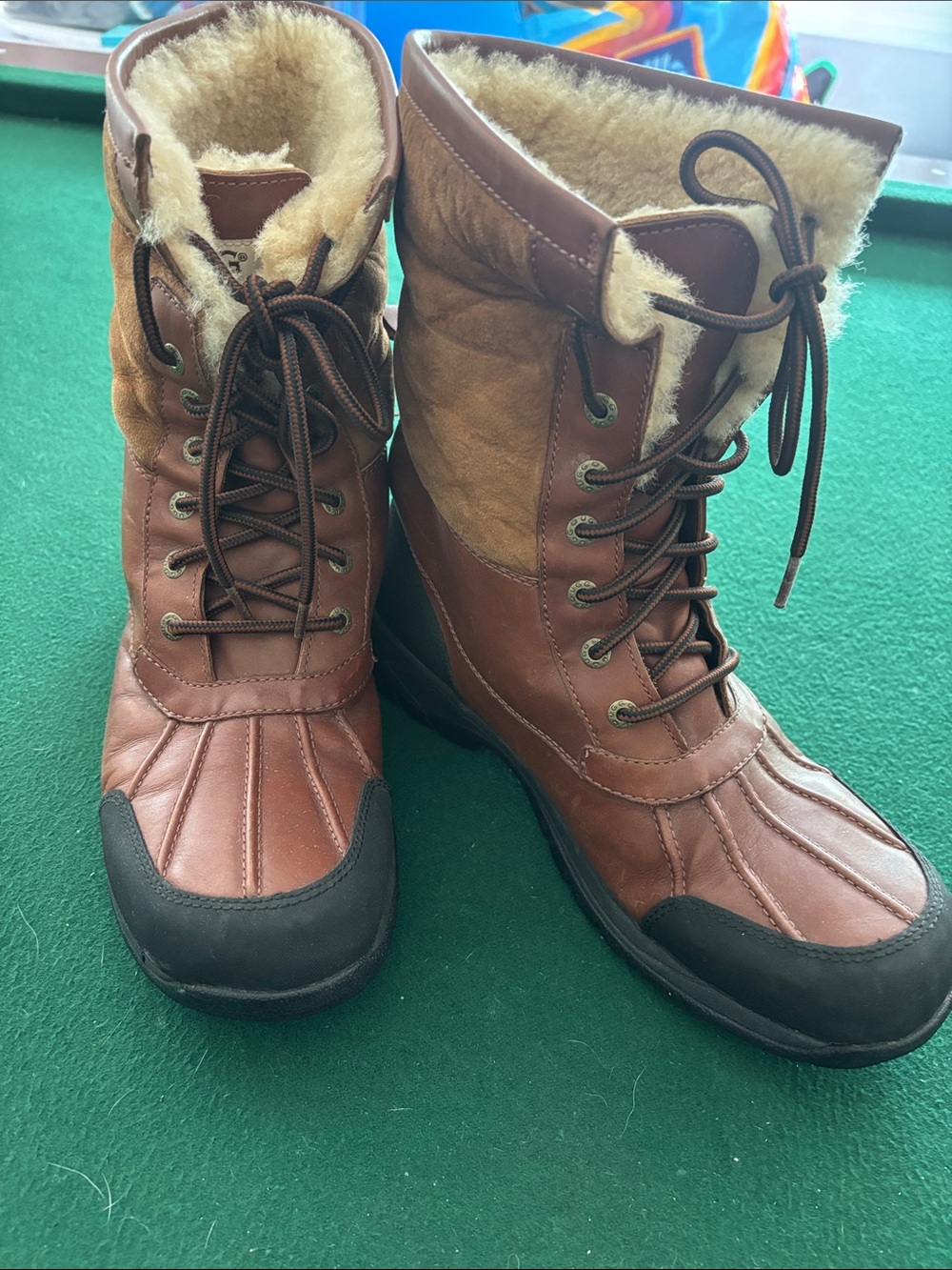 UGG Mens Butte Worchester Brown Leather Waterproof Vibram Boots Size 11